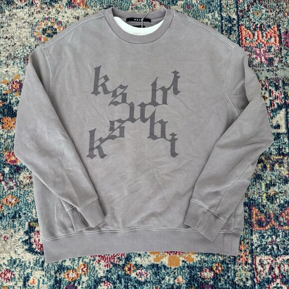 Ksubi Kult Biggie Silt Crewneck Sweatshirt Purple Size Medium - Picture 1 of 9